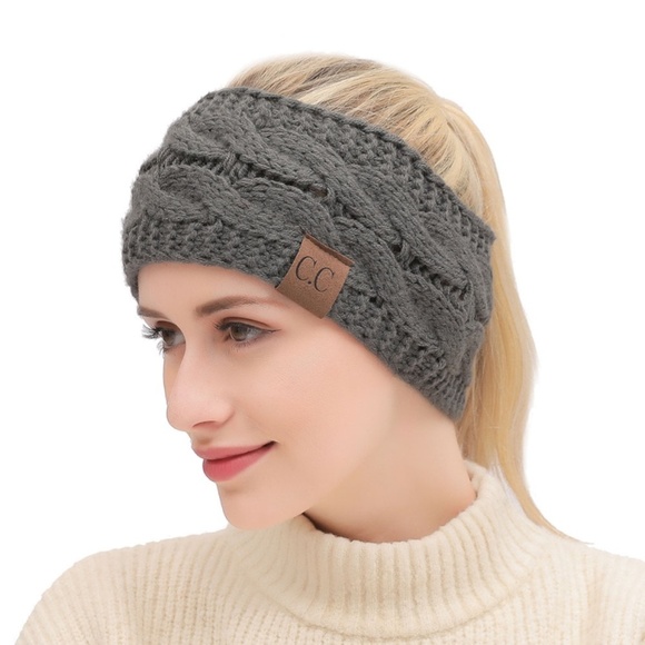 *ANATASHA* Dk. Gray Wool Knit Fashion Headband - Picture 2 of 4